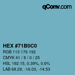 Color code: HEX #71B0C0 | qconv.com