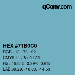 Color code: HEX #71B0C0 | qconv.com