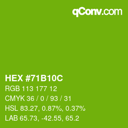 Color code: HEX #71B10C | qconv.com