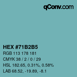 Color code: HEX #71B2B5 | qconv.com