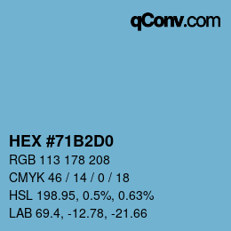 Color code: HEX #71B2D0 | qconv.com