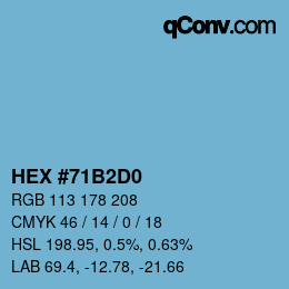 Color code: HEX #71B2D0 | qconv.com