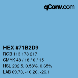 Color code: HEX #71B2D9 | qconv.com