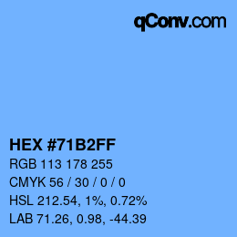 Color code: HEX #71B2FF | qconv.com