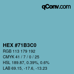 Color code: HEX #71B3C0 | qconv.com