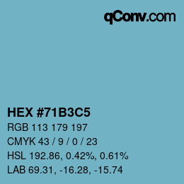 Color code: HEX #71B3C5 | qconv.com