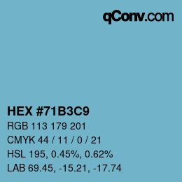 Color code: HEX #71B3C9 | qconv.com