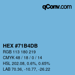 Color code: HEX #71B4DB | qconv.com