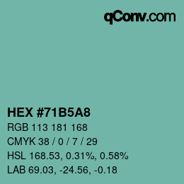 Color code: HEX #71B5A8 | qconv.com