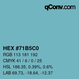 Color code: HEX #71B5C0 | qconv.com
