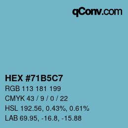 颜色代码: HEX #71B5C7 | qconv.com