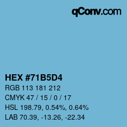 Color code: HEX #71B5D4 | qconv.com