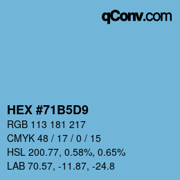 カラーコード: HEX #71B5D9 | qconv.com