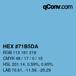 Color code: HEX #71B5DA | qconv.com