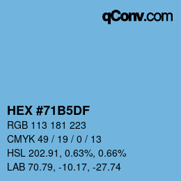 Color code: HEX #71B5DF | qconv.com