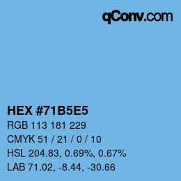 Color code: HEX #71B5E5 | qconv.com