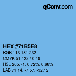 Color code: HEX #71B5E8 | qconv.com