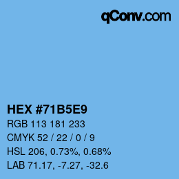Color code: HEX #71B5E9 | qconv.com