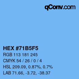 Color code: HEX #71B5F5 | qconv.com