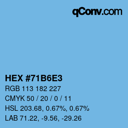 Color code: HEX #71B6E3 | qconv.com