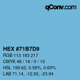 カラーコード: HEX #71B7D9 | qconv.com