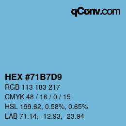 Color code: HEX #71B7D9 | qconv.com