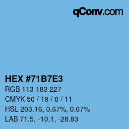 Color code: HEX #71B7E3 | qconv.com