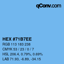 Color code: HEX #71B7EE | qconv.com
