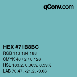 Código de color: HEX #71B8BC | qconv.com