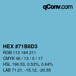 Color code: HEX #71B8D3 | qconv.com