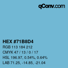 Color code: HEX #71B8D4 | qconv.com
