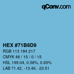 カラーコード: HEX #71B8D9 | qconv.com