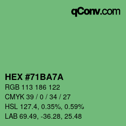 Color code: HEX #71BA7A | qconv.com