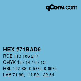 カラーコード: HEX #71BAD9 | qconv.com