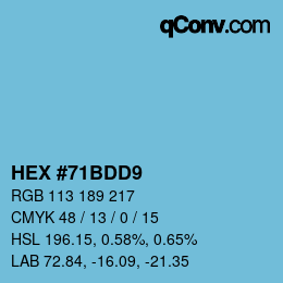 Color code: HEX #71BDD9 | qconv.com