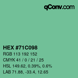 Color code: HEX #71C098 | qconv.com