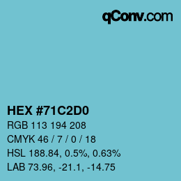 Color code: HEX #71C2D0 | qconv.com