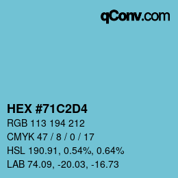 Color code: HEX #71C2D4 | qconv.com