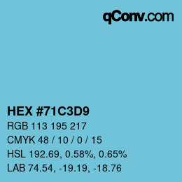 Color code: HEX #71C3D9 | qconv.com