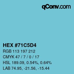 Color code: HEX #71C5D4 | qconv.com