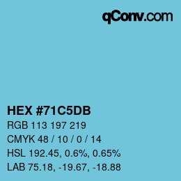 颜色代码: HEX #71C5DB | qconv.com