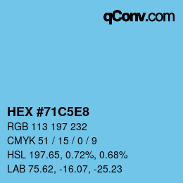 Farbcode: HEX #71C5E8 | qconv.com