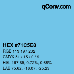 Code couleur: HEX #71C5E8 | qconv.com