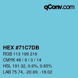颜色代码: HEX #71C7DB | qconv.com