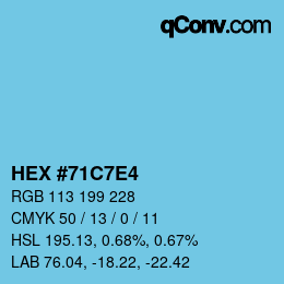 Color code: HEX #71C7E4 | qconv.com