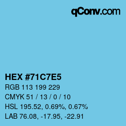 Farbcode: HEX #71C7E5 | qconv.com