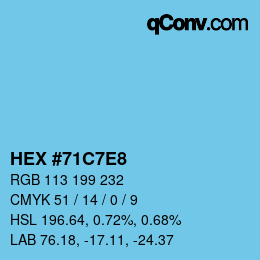 Color code: HEX #71C7E8 | qconv.com