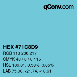 Color code: HEX #71C8D9 | qconv.com