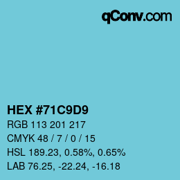 Color code: HEX #71C9D9 | qconv.com