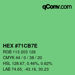 Color code: HEX #71CB7E | qconv.com